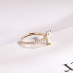 Stunning 1.0 - 2.0 CT Radiant Moissanite Engagement Ring with Pave & Hidden Halo Design 9