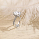 Stunning 3.0 CT Radiant Moissanite Engagement Ring with Pave & Hidden Halo Design 9