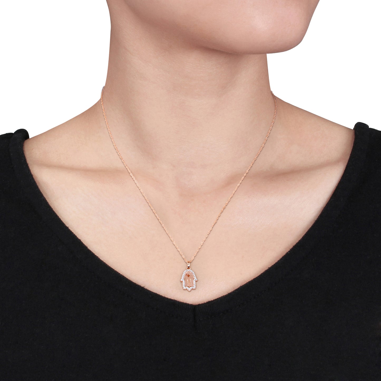 Round Cut Cubic Zirconia in 925 Sterling Silver Necklace 6