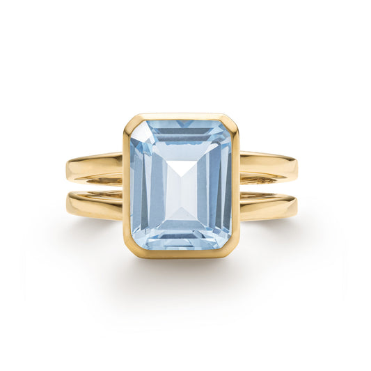 4.0 CT Emerald Aquamarine Lab Made Diamond- March Birthstone Engagement Ring 1