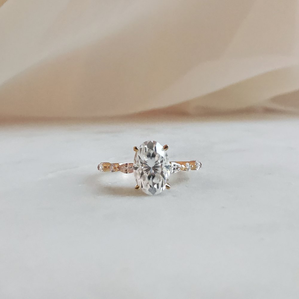 Oval Pave Lab Grown Diamond Engagement Ring