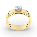 Delicate 0.60 CT Moissanite Solitaire Men's Wedding Band with Radiant Cut Stones in Solid Gold 2