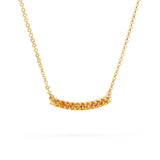 1.32 TCW Round Citrine Lab Made Diamond-November Birthstone Bar Necklace 5