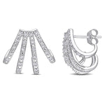 Round Cut Cubic Zirconia in 925 Sterling Silver Earrings 5