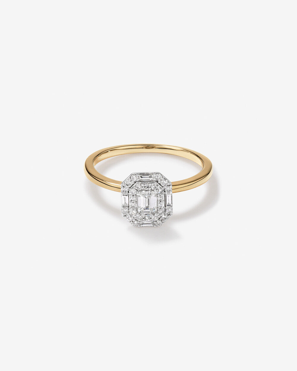 Stunning 0.5 CT Emerald Moissanite Engagement Ring With Double Halo Design 1