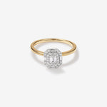 Stunning 0.5 CT Emerald Moissanite Engagement Ring With Double Halo Design 1
