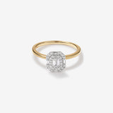 Stunning 0.5 CT Emerald Moissanite Engagement Ring With Double Halo Design 1
