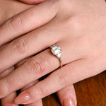 Stunning 1.0 - 2.0 CT Emerald Moissanite Engagement Ring with Three Stone Design 6