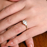 Stunning 1.0 - 2.0 CT Emerald Moissanite Engagement Ring with Three Stone Design 6