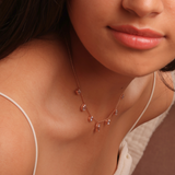 3.0 TCW Round, Pear, Emerald & Marquise Moissanite Diamond Multi Stone Necklace in Solid Gold 6