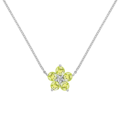 0.08 CT Round Peridot Lab Made Diamond- August Birthstone Necklace 7