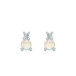 0.41 TCW CT Round Opal Lab Made Diamond- October Birthstone Studs 5