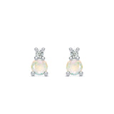 0.41 TCW CT Round Opal Lab Made Diamond- October Birthstone Studs 5
