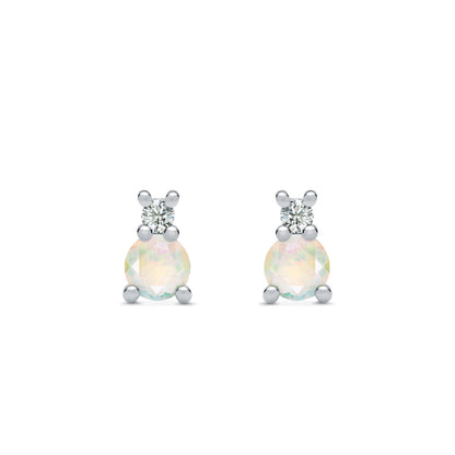 0.41 TCW CT Round Opal Lab Made Diamond- October Birthstone Studs 5