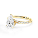 Stunning 2.0 CT Pear Moissanite Engagement Ring with Split Shank Design 6
