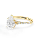 Stunning 2.0 CT Pear Moissanite Engagement Ring with Split Shank Design 6