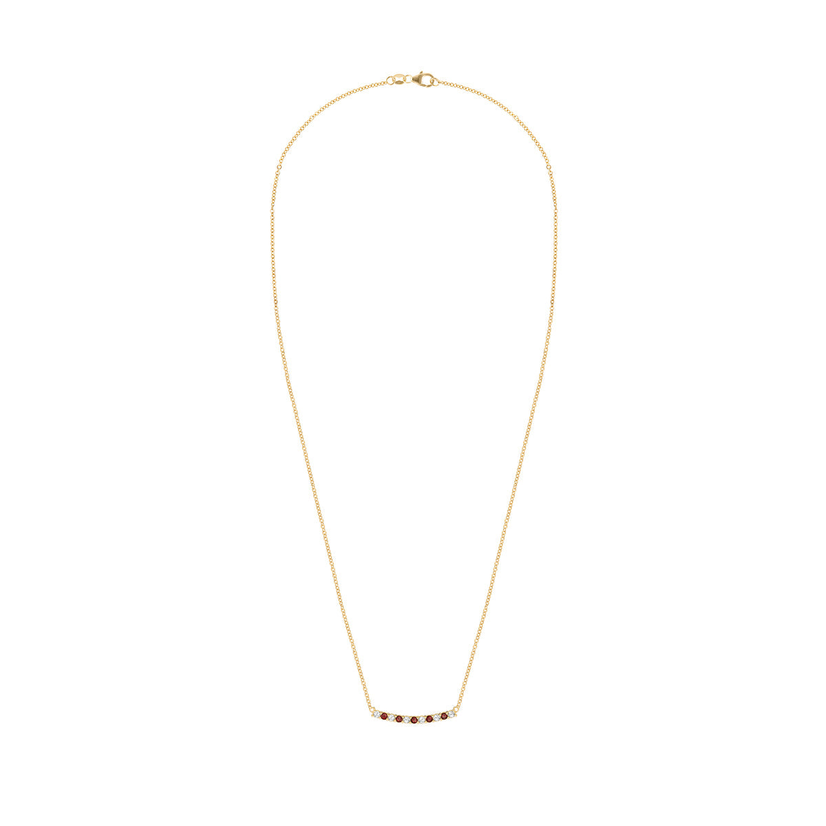 1.38 TCW Round Garnet Lab Made Diamond- January Birthstone Necklace 5