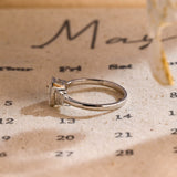 3.0 CT Emerald Shaped Moissanite Engagement Ring With Five Stone Style 4