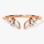 Stunning 0.30 CT Round & Marquise Moissanite Stones Open Wedding Band 4