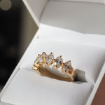 Stunning 0.4 TCW Oval Moissanite Stones Half Eternity Wedding Band 2