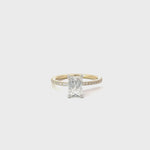 Stunning 2.0 CT Emerald Moissanite Engagement Ring with Two Tone & Pave Design 3