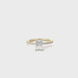 Stunning 2.0 CT Emerald Moissanite Engagement Ring with Two Tone & Pave Design 3