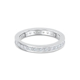Stunning 0.3 TCW Round Moissanite Stones Channel Wedding Band 1
