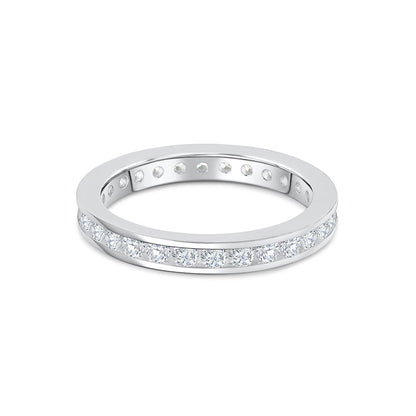 Stunning 0.3 TCW Round Moissanite Stones Channel Wedding Band 1