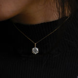 1.0 CT Round Cut Moissanite Diamond Solitaire Pendant Necklace in Solid Gold 4