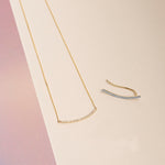 0.20 TCW Round Cut Moissanite Climber Earrings in Gold 7