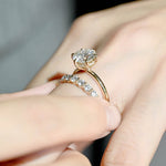 0.3 TCW Round Cut Moissanite Bridal Wedding Band With Pave Accents 10