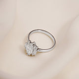 Stunning 1.0 - 2.0 CT Marquise Moissanite Engagement Ring with Cluster Design 6