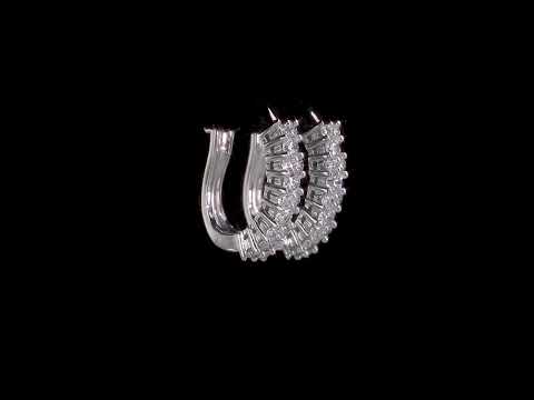 Round Cut Cubic Zirconia in 925 Sterling Silver Earrings 4