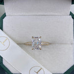 Stunning 2.50 CT Radiant Moissanite Engagement Ring with Hidden Halo & Triple Pave Design 5