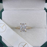 Stunning 2.50 CT Radiant Moissanite Engagement Ring with Hidden Halo & Triple Pave Design 5