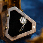 3.0 CT Round Shaped Moissanite Engagement Ring With V-shaped Pave Accents 4