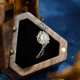 3.0 CT Round Shaped Moissanite Engagement Ring With V-shaped Pave Accents 4