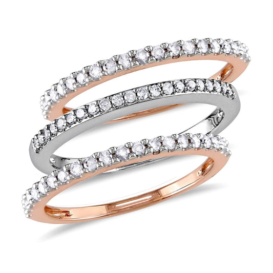 Round Cut Cubic Zirconia in 925 Sterling Silver Wedding Bands 1