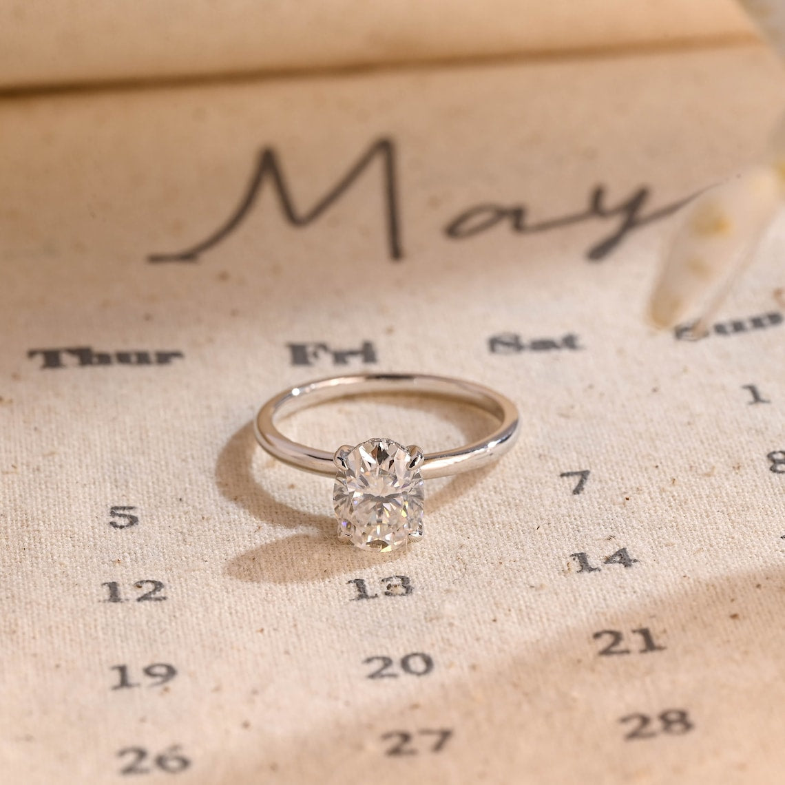 Stunning 3.0 CT Oval Moissanite Engagement Ring with Hidden Halo Design 1