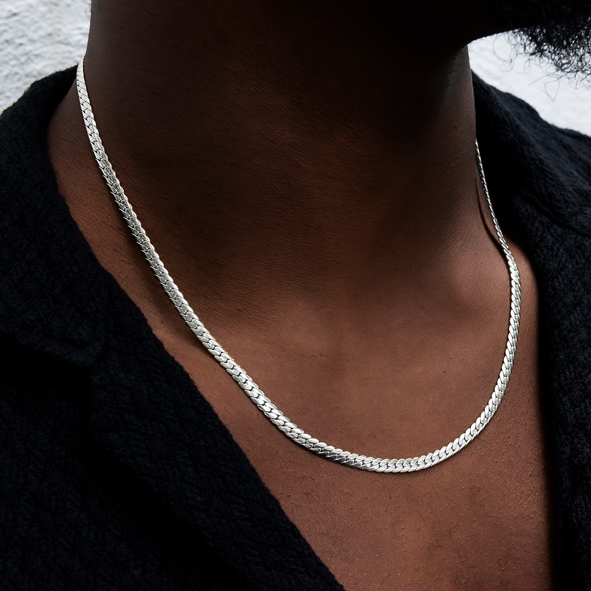Cuban Style Silver Necklace For Him 4
