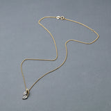 0.20 CT Round Moissanite Diamond Leaf Pendant Necklace in Solid Gold 4