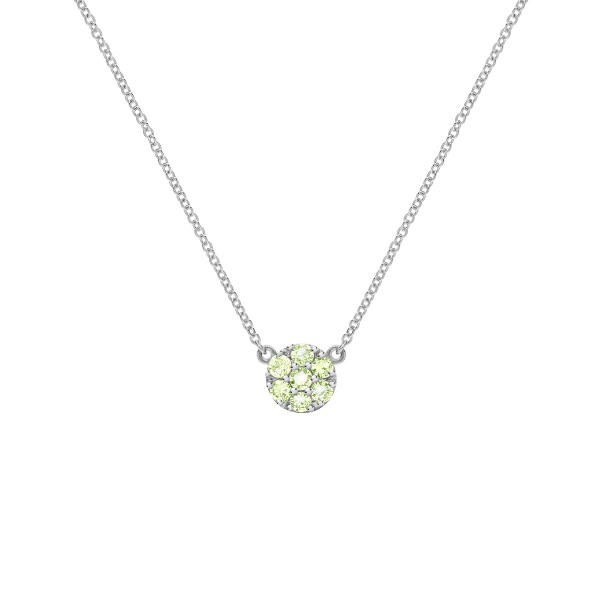 0.21 TCW Round Peridot Lab Made Diamond- August Birthstone Necklace 5