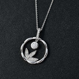 Round Cut Cubic Zirconia in 925 Sterling Silver Necklace 3