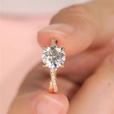 Stunning 1.0 CT Round Moissanite Engagement Ring with Pave Design 3