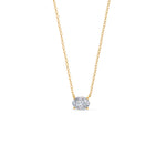 1.0 CT East West Oval Cut Moissanite Diamond Solitaire Pendant Necklace in Solid Gold 3