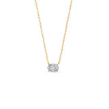 1.0 CT East West Oval Cut Moissanite Diamond Solitaire Pendant Necklace in Solid Gold 3