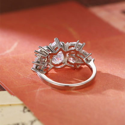 Stunning 2.0 CT Pear Moissanite Engagement Ring with Cluster Design 3