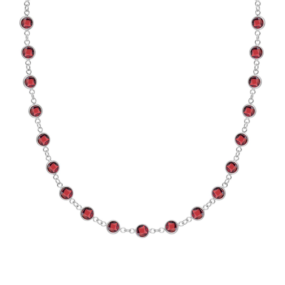 11.8 TCW Round Garnet Lab Made Diamond- January Birthstone Necklace 7