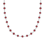 11.8 TCW Round Garnet Lab Made Diamond- January Birthstone Necklace 7