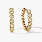 1.0 TCW Round Cut Moissanite Bezel Hoops Earrings in Gold 1
